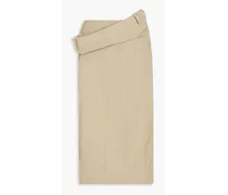 Vela draped linen pencil skirt - Neutral