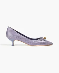 Tory Burch Capri embellished elaphe pumps - Purple Purple