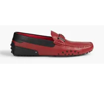 Two-tone leather driving shoe - Burgundy