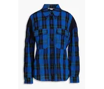 Gwen checked wool and cotton-blend shirt - Blue