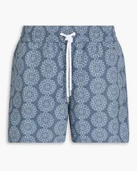 Frescobol Carioca Medalhao short-length printed swim shorts - Blue Blue