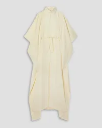 Taller Marmo Mrs. Hall open-back belted crepe kaftan - White White