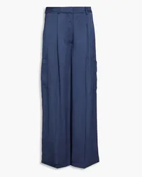 Loulou Studio Carmel pleated satin cargo pants - Blue Blue