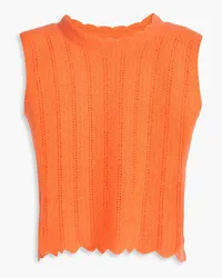 NAADAM Cropped pointelle-knit cashmere top - Orange Orange