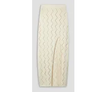 Lauryn pointelle-knit cotton maxi skirt - White