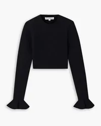 J.W.Anderson Cropped ruffled knitted sweater - Black Black