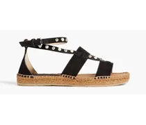 Denise embellished suede espadrille sandals - Black
