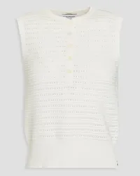 Thom Browne Pointelle-knit cotton top - White White