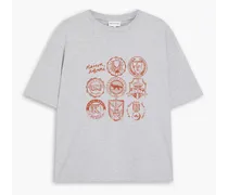 Printed cotton-jersey T-shirt - Gray