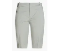 Cotton-blend twill shorts - Gray