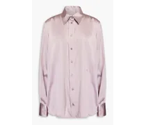 Core stretch-silk satin shirt - Purple