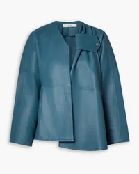 Co Asymmetric draped leather jacket - Blue Blue