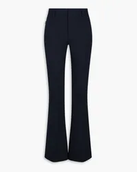 Frame Denim Belted pleated twill wide-leg pants - Blue Blue