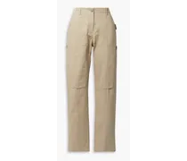 Dillon cotton-twill straight-leg pants - Neutral