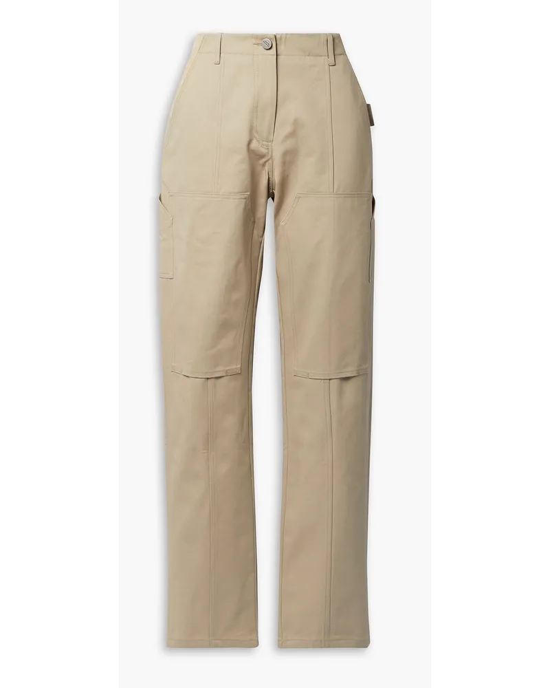 DEVEAUX Dillon cotton-twill straight-leg pants - Neutral Neutral