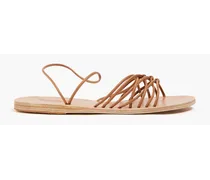 Olia knotted faux leather sandals - Brown