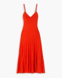 arch4 Rosemary ribbed silk and cashmere-blend midi dress - Red Red