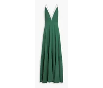 Silk-crepe maxi slip dress - Green