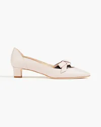 TOD'S Bow-embellished cutout leather pumps - Pink Pink