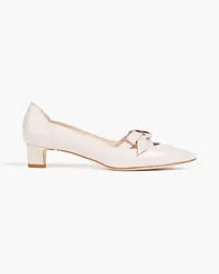 TOD'S Bow-embellished cutout leather pumps - Pink Pink