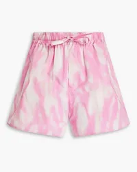 Ganni Printed shell shorts - Pink Pink