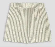 York striped woven shorts - White
