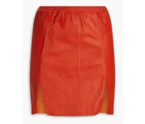 Leather-blend mini skirt - Orange