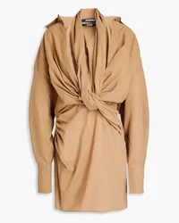 Jacquemus Agui draped cotton mini dress - Neutral Neutral