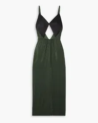 Christopher Kane The Bombshell cutout crystal-embellished stretch-jersey and satin midi dress - Green Green