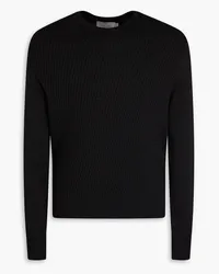 Canali Cable-knit cotton-blend sweater - Black Black