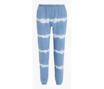 The Ecosoft tie-dyed organic cotton-blend fleece track pants - Blue