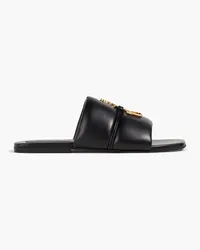 J.W.Anderson Embellished leather slides - Black Black