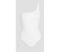 Bodrum one-shoulder ruched swimsuit - White