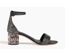 Azalea crystal-embellished satin sandals - Black