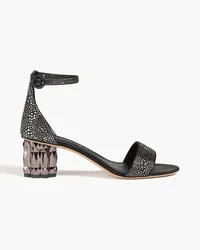 Ferragamo Azalea crystal-embellished satin sandals - Black Black