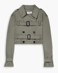 Monse Cropped double-breasted cotton-twill jacket - Gray Gray