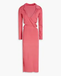 Cult Gaia Cristina wrap-effect cutout knitted midi dress - Pink Pink