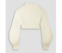 A C. - Ribbed wool sweater - White