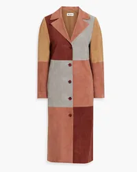 RIXO Patchwork suede coat - Brown Brown