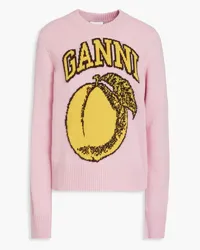 Ganni Intarsia-knit sweater - Pink Pink