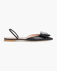 Rupert Sanderson Sabine embellished leather slingback point-toe flats - Black Black