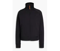 Embroidered stretch-jersey track jacket - Black