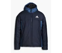 Quilted two-tone shell hooded jacket - Blue