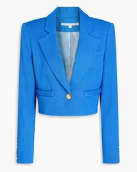 Veronica Beard Behren cropped woven blazer - Blue Blue