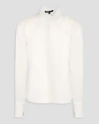 Maje Embroidered cotton-blend organza shirt - White White