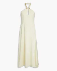 REJINA PYO Lily stretch-silk satin halterneck midi dress - Yellow Yellow