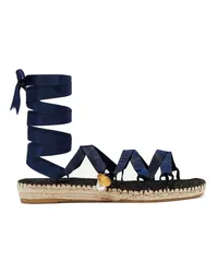 Alighieri Lion And Pearl embellished grosgrain espadrilles - Blue Blue