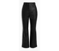 Frankie leather kick-flare pants - Black