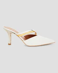 Malone Souliers Tia metallic-trimmed leather mules - White White