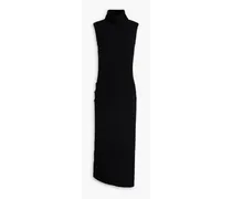 Deal ruched merino wool-blend turtleneck midi dress - Black